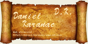 Daniel Karanac vizit kartica